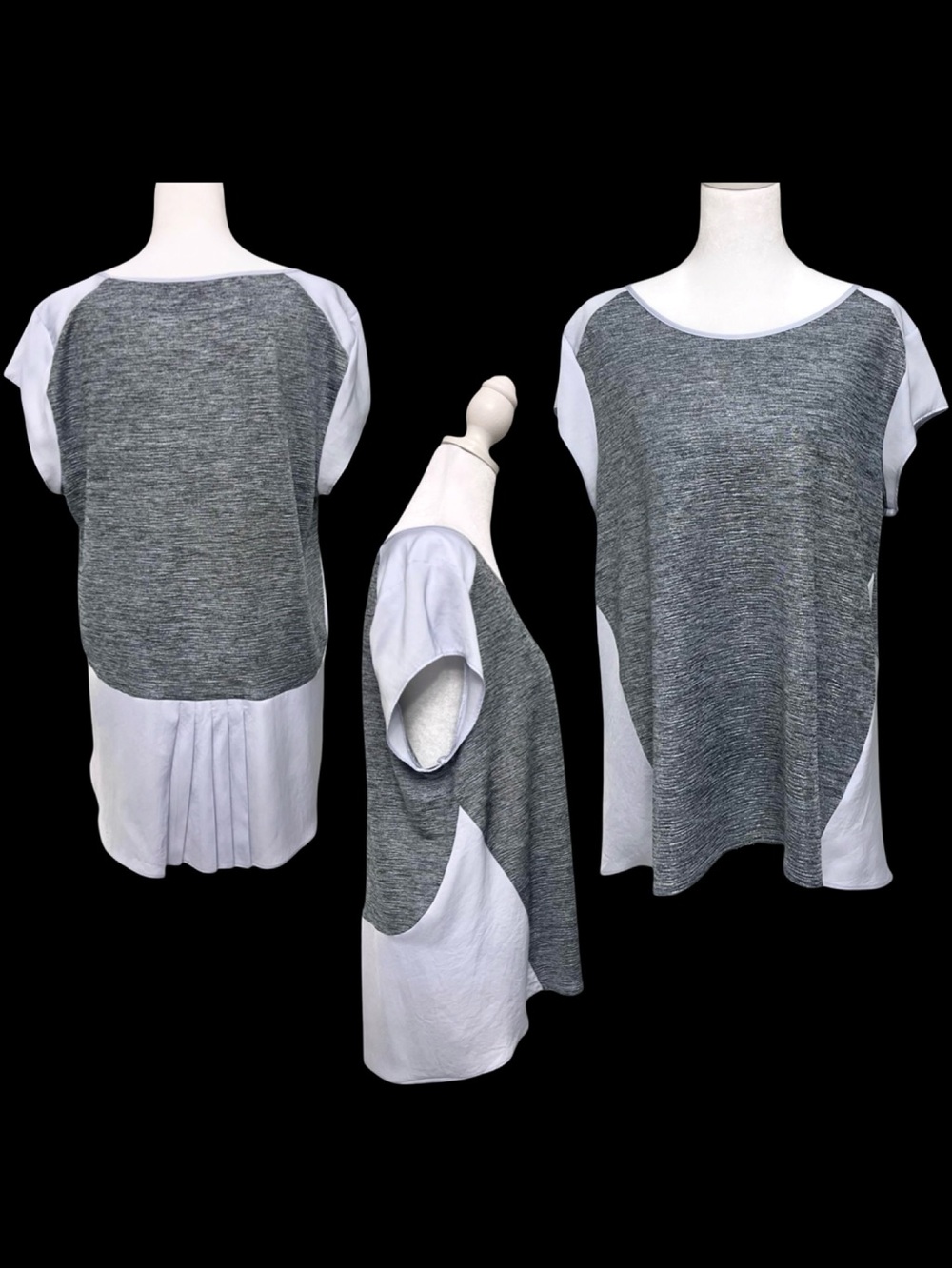 Women’s Apt. 9 Gray & Blue High-Low Blouse